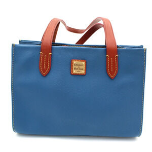 Dooney Bourke Small Shopper Tote Pebble Grain Leather Purse Blue Satchel Classic
